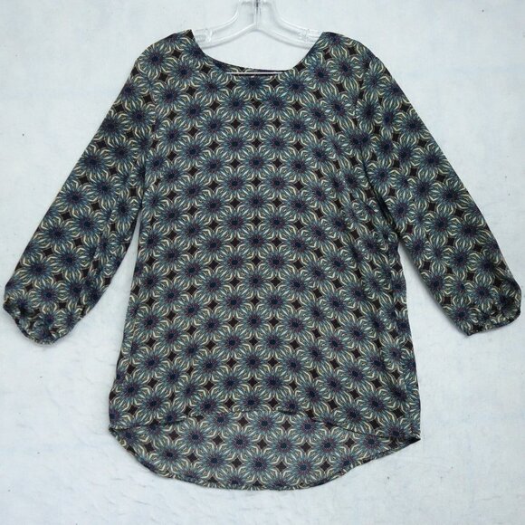 Metaphor High Low Blouse Top Women's Size Large Multicolor Floral 100% Polyester - Picture 1 of 8